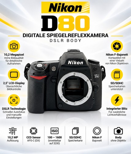 Nikon d80 body dslr - nikon, digitale